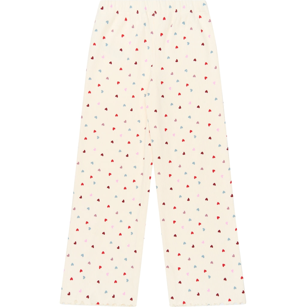 THE NEW TNVerina Long-Sleeved Rib Set Nattøj Gardenia AOP