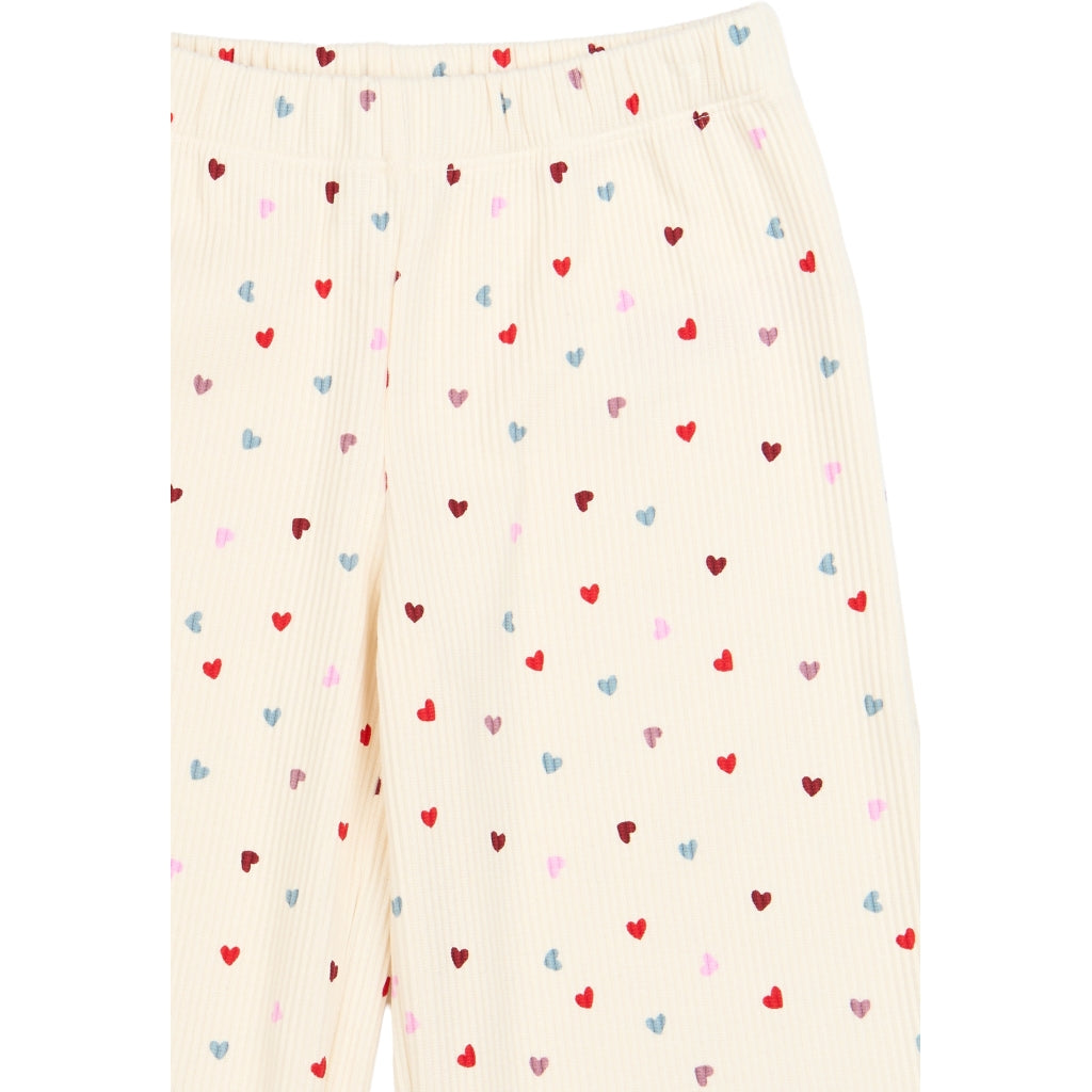 THE NEW TNVerina Long-Sleeved Rib Set Nattøj Gardenia AOP