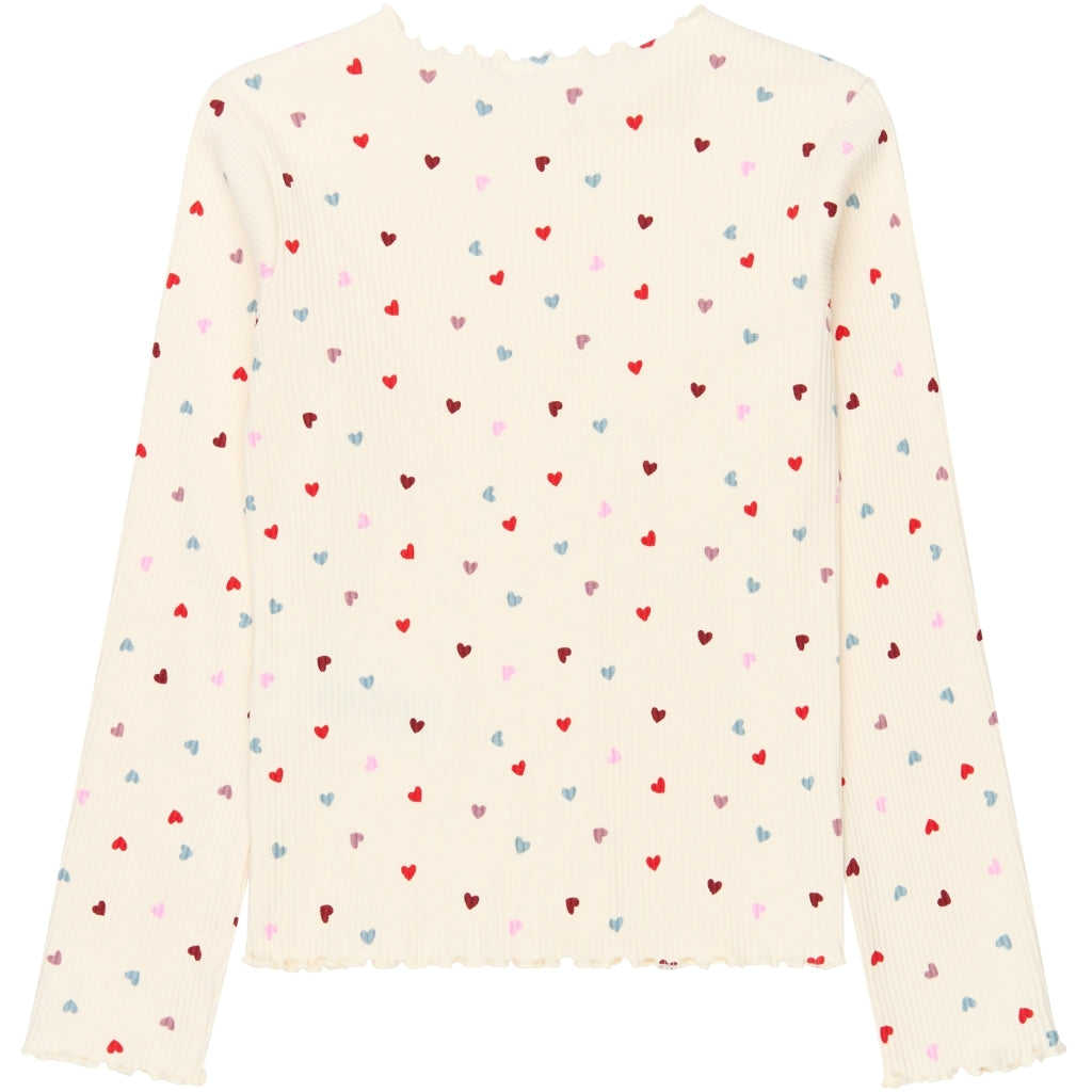 THE NEW TNVerina Long-Sleeved Rib Set Nattøj Gardenia AOP