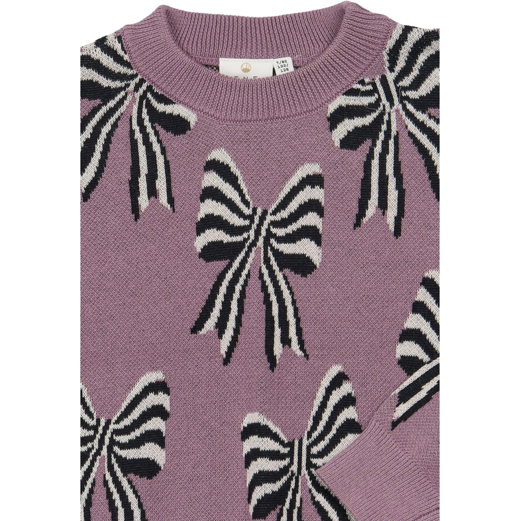 THE NEW TNVerlie Jaquard Striktrøje Strik Elderberry TN