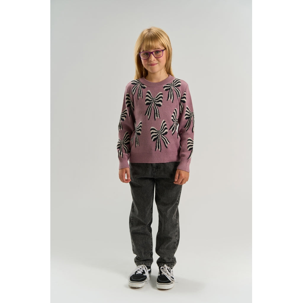 THE NEW TNVerlie Jaquard Striktrøje Strik Elderberry TN