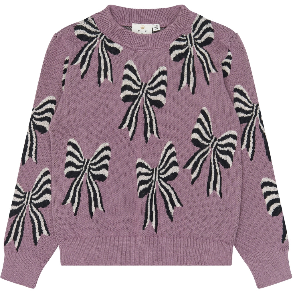 THE NEW TNVerlie Jaquard Striktrøje Strik Elderberry TN
