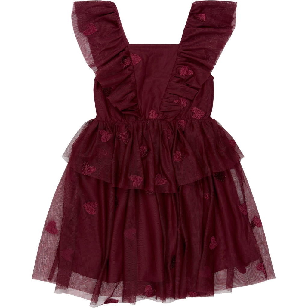 THE NEW TNVohanna Ærmeløs Mesh Kjole Kjoler Burgundy EMB TN