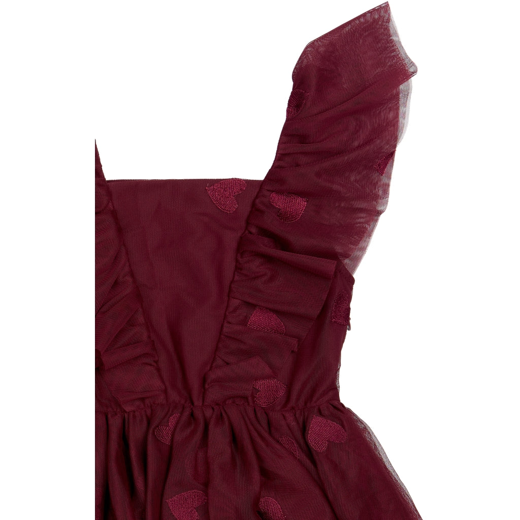 THE NEW TNVohanna Ærmeløs Mesh Kjole Kjoler Burgundy EMB TN