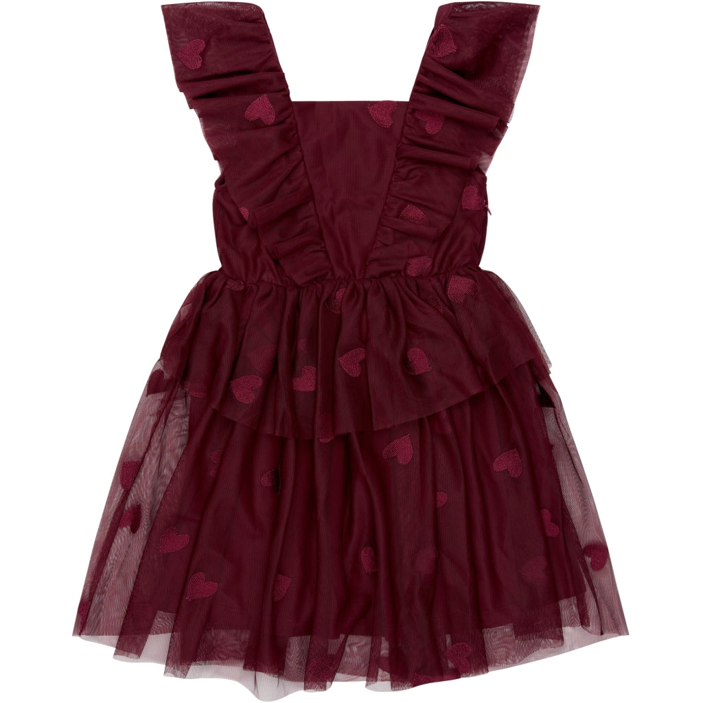 THE NEW TNVohanna Ærmeløs Mesh Kjole Kjoler Burgundy EMB TN