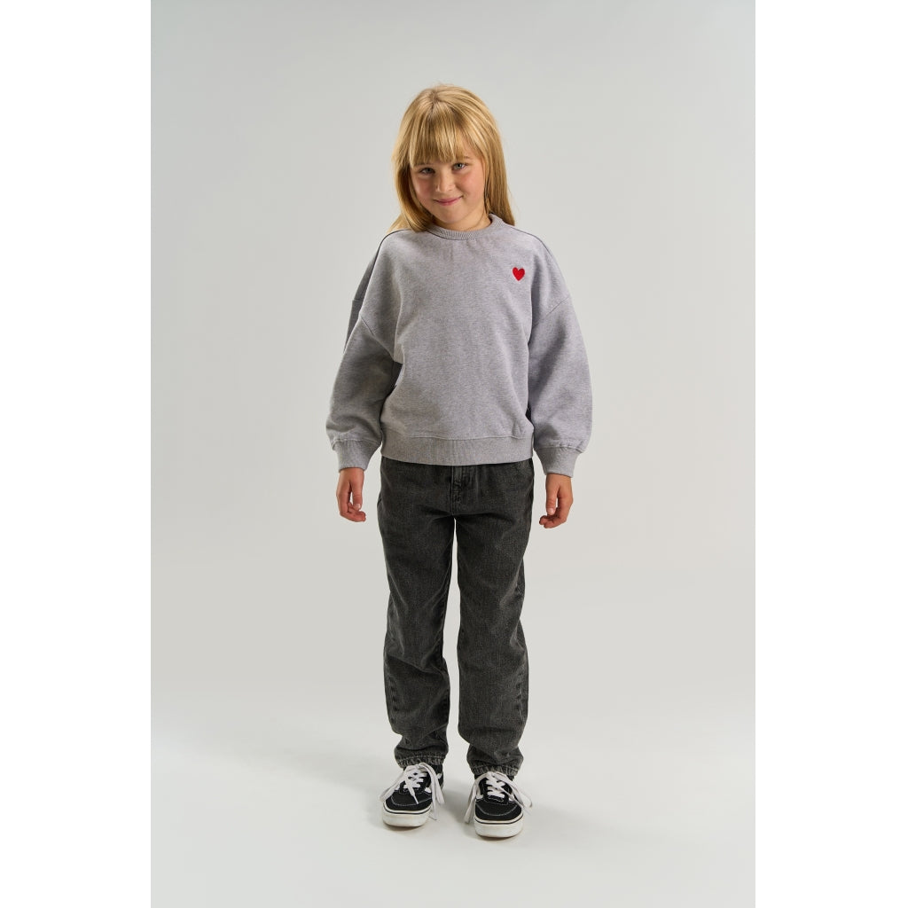 THE NEW TNVolina Oversize Melange Sweatshirt Sweatshirt Light Grey Melange
