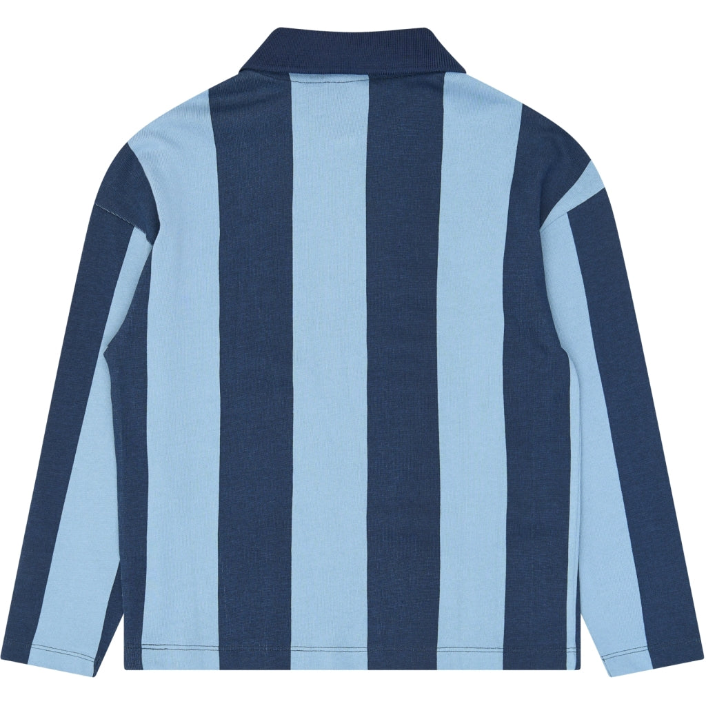 THE NEW TNVudio Oversize Long-Sleeved Polo Langærmet bluse Navy Blazer Striped
