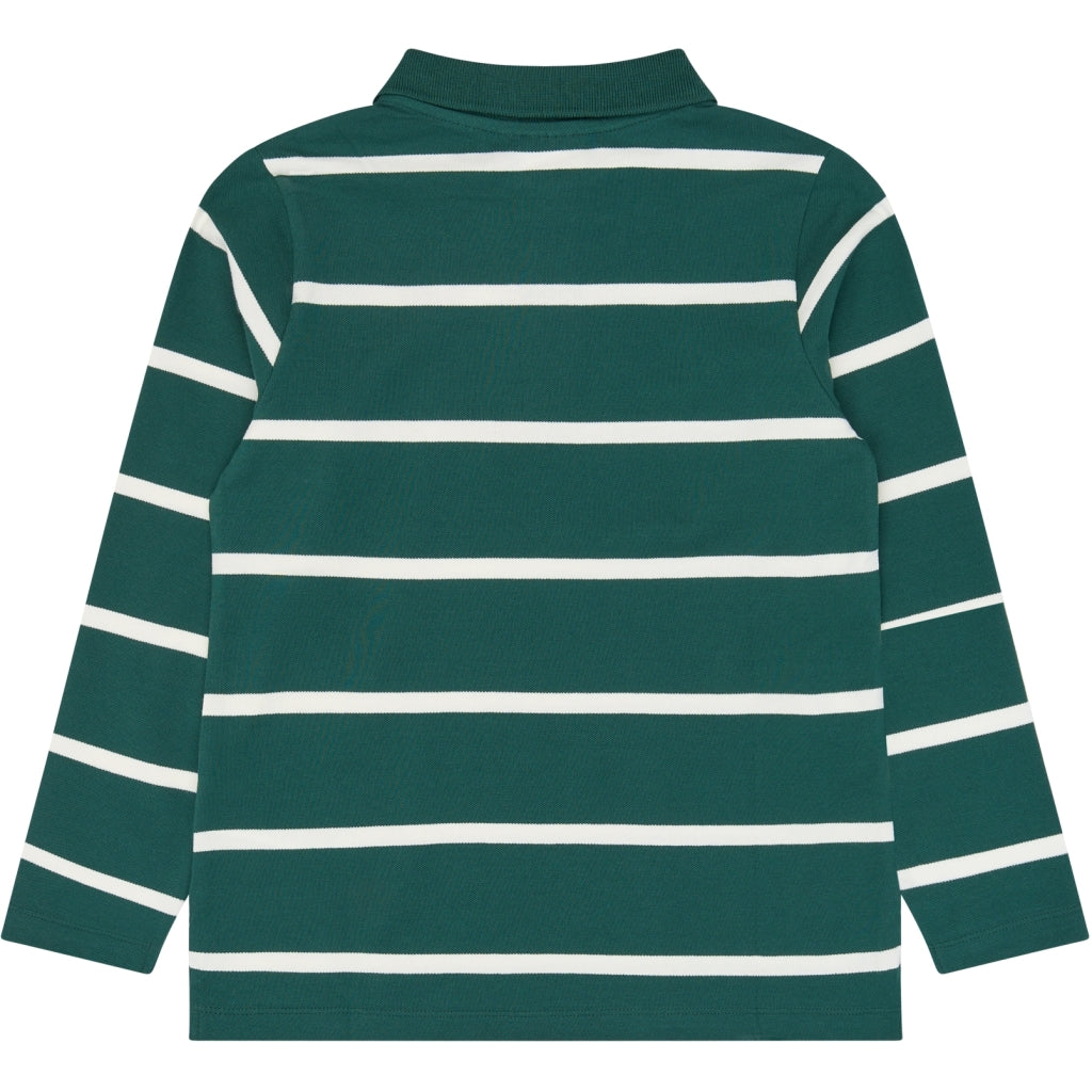 THE NEW TNVuk Long-Sleeved Pique Polo Langærmet bluse June Bug Striped
