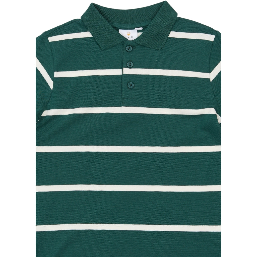 THE NEW TNVuk Long-Sleeved Pique Polo Langærmet bluse June Bug Striped
