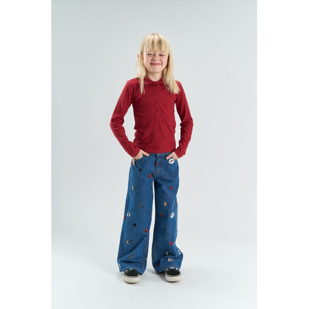 THE NEW TNYamila Wide Fit Jeans Jeans Medium Blue Denim