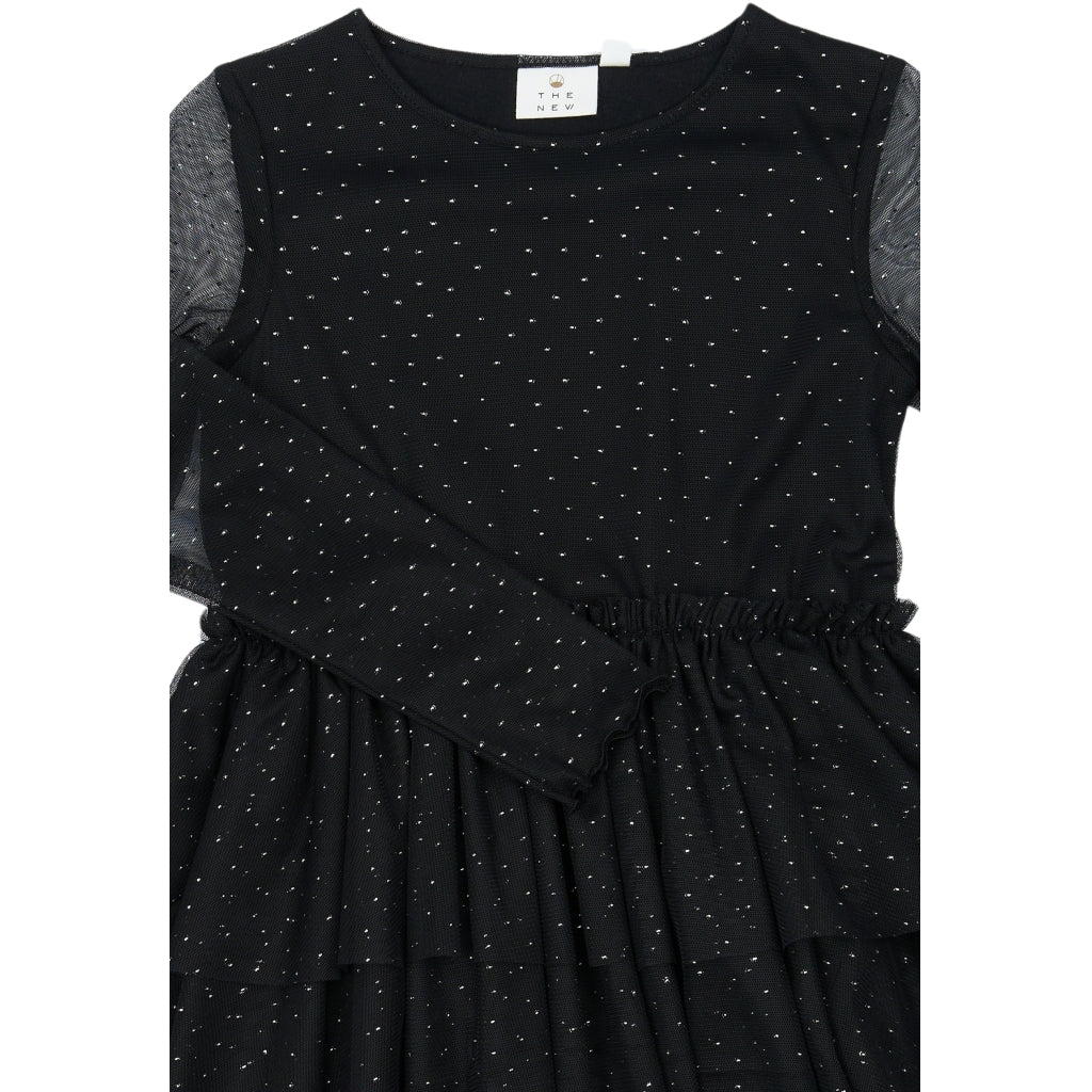 THE NEW TNYancy Langærmet Mesh Kjole Kjoler Black Beauty