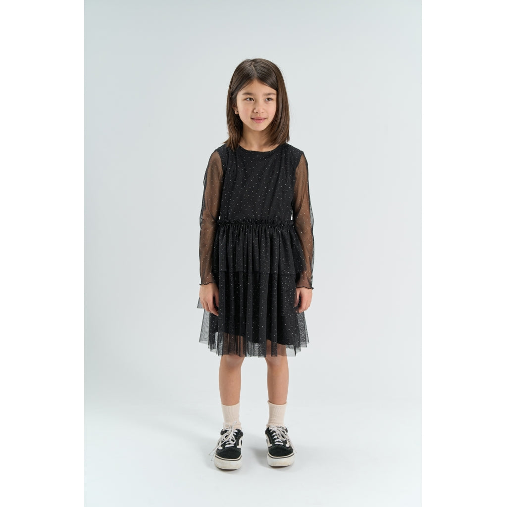 THE NEW TNYancy Langærmet Mesh Kjole Kjoler Black Beauty