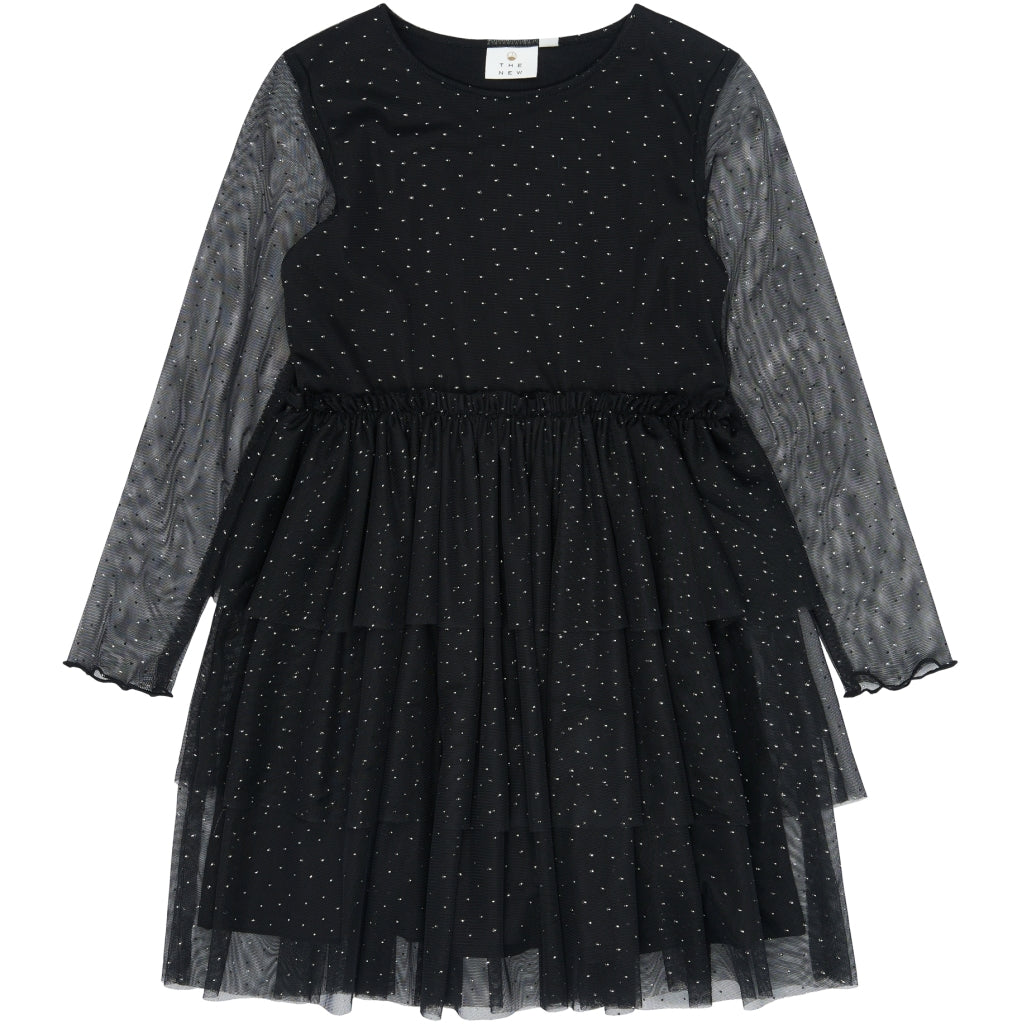 THE NEW TNYancy Langærmet Mesh Kjole Kjoler Black Beauty