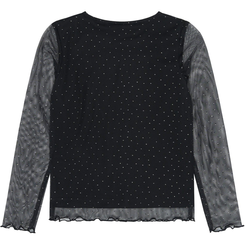 THE NEW TNYancy Langærmet Mesh Top Langærmet bluse Black Beauty
