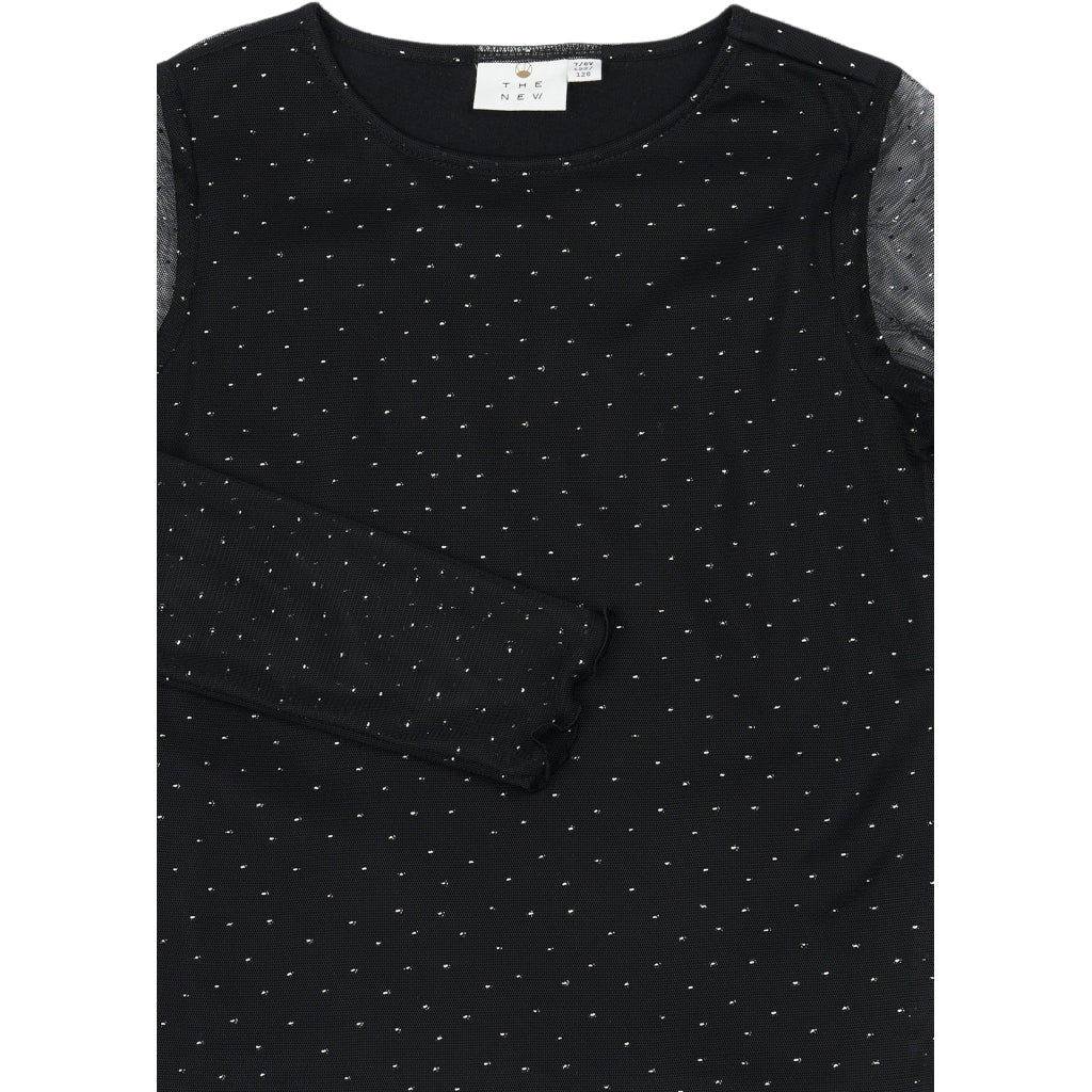 THE NEW TNYancy Langærmet Mesh Top Langærmet bluse Black Beauty
