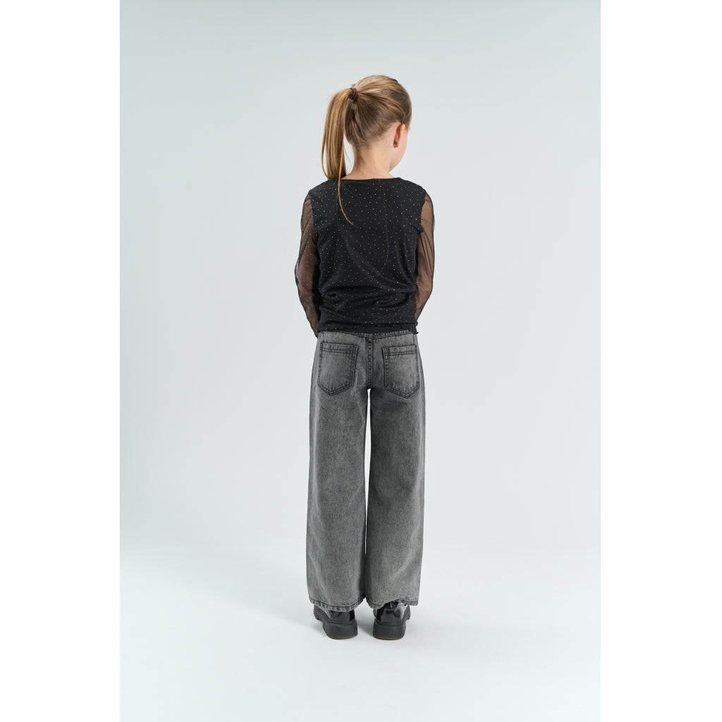 THE NEW TNYancy Langærmet Mesh Top Langærmet bluse Black Beauty