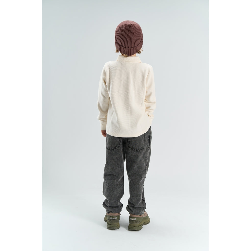 THE NEW TNYanko Langærmet Structured Polo Sweatshirt Gardenia