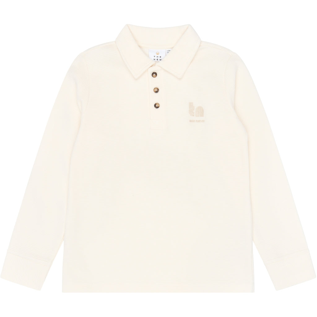 THE NEW TNYanko Langærmet Structured Polo Sweatshirt Gardenia