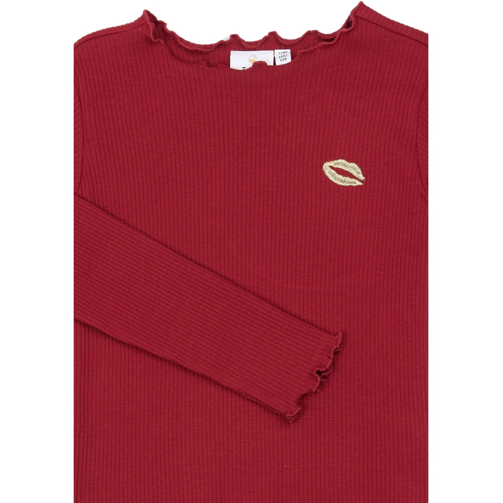THE NEW TNYanna Langærmet Rib Bluse Langærmet bluse Rio Red TN