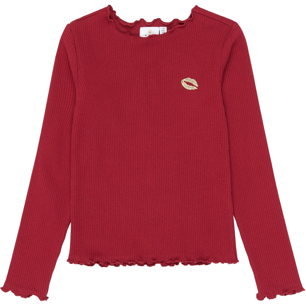THE NEW TNYanna Langærmet Rib Bluse Langærmet bluse Rio Red TN