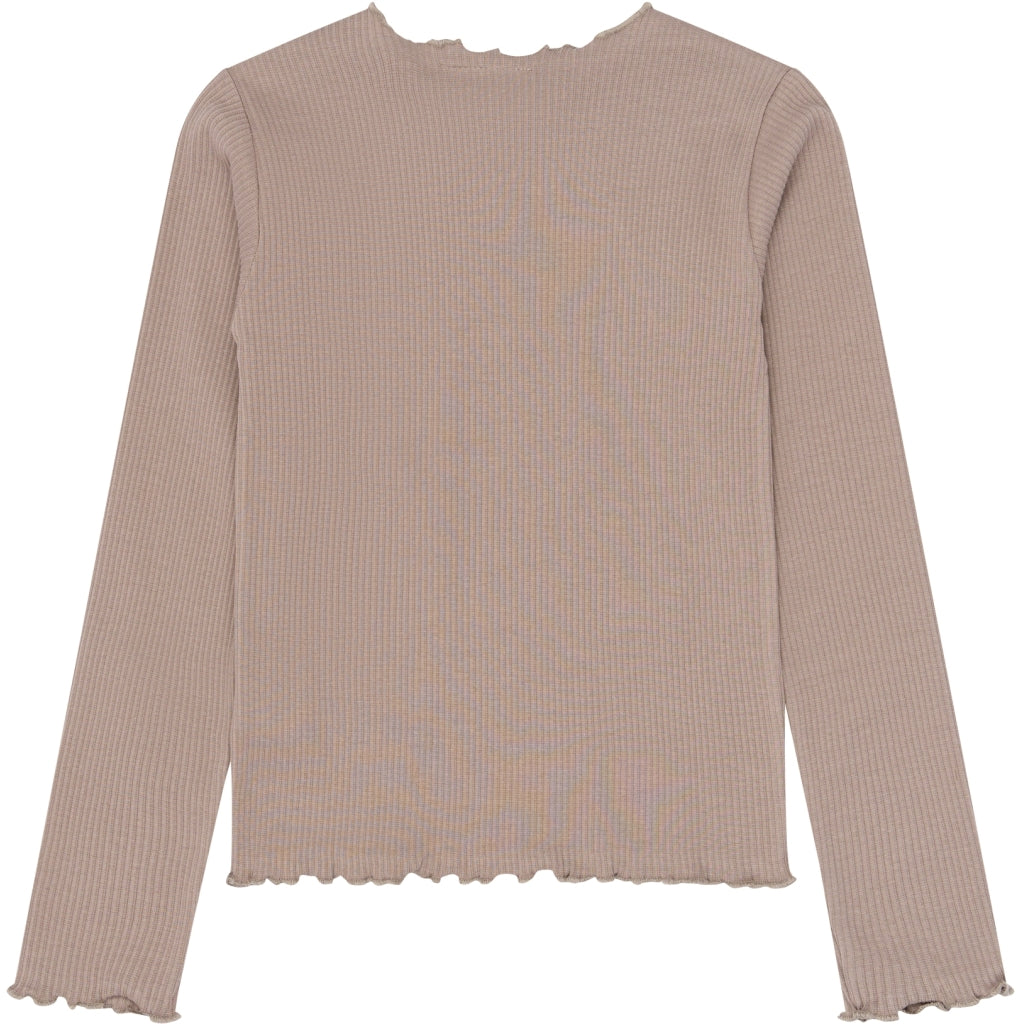 THE NEW TNYanna Langærmet Rib Bluse Langærmet bluse Taupe Gray TN