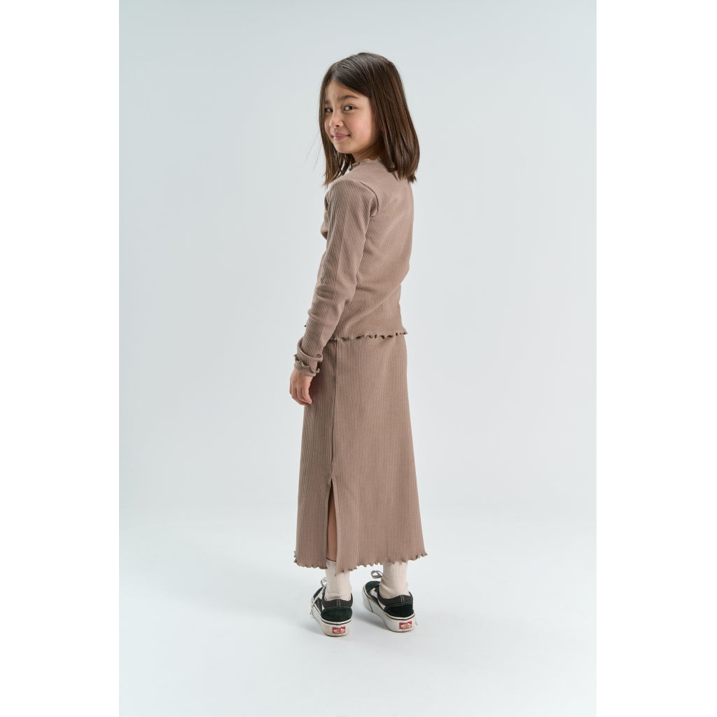 THE NEW TNYanna Long Rib Nederdel Nederdel Taupe Gray TN