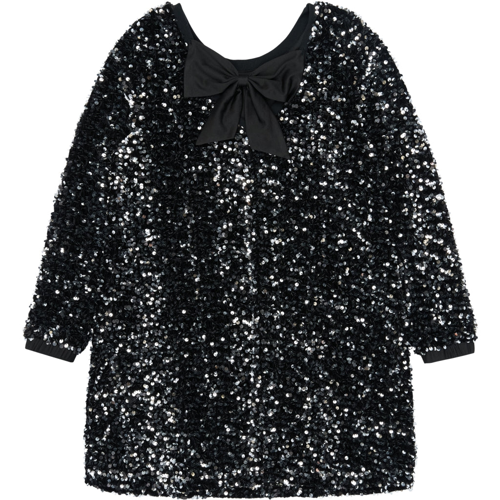 THE NEW TNYarlin Langærmet Paillet Kjole Kjoler Black Beauty