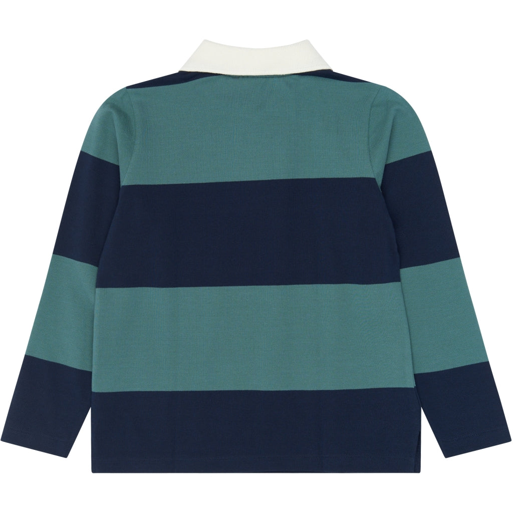 THE NEW TNYaron Langærmet Pique Polo Langærmet bluse Navy Blazer Striped