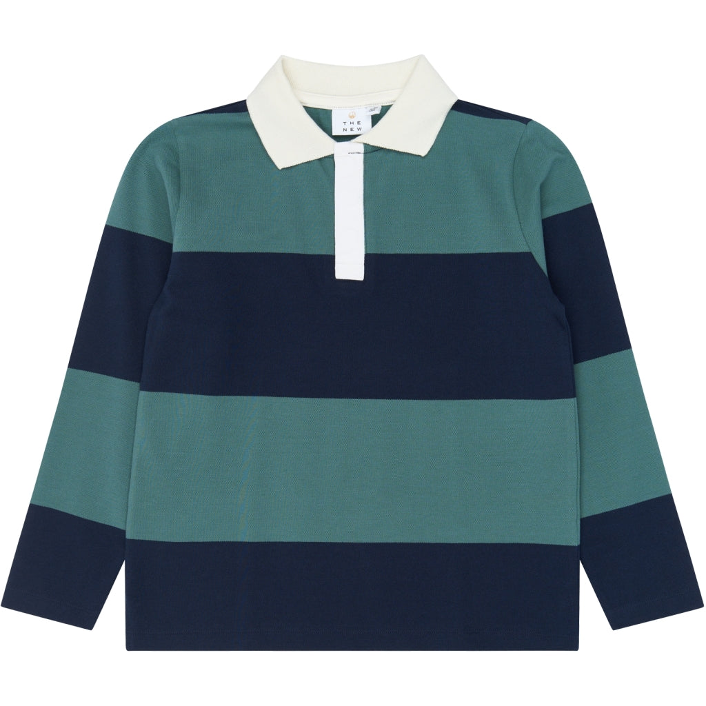 THE NEW TNYaron Langærmet Pique Polo Langærmet bluse Navy Blazer Striped