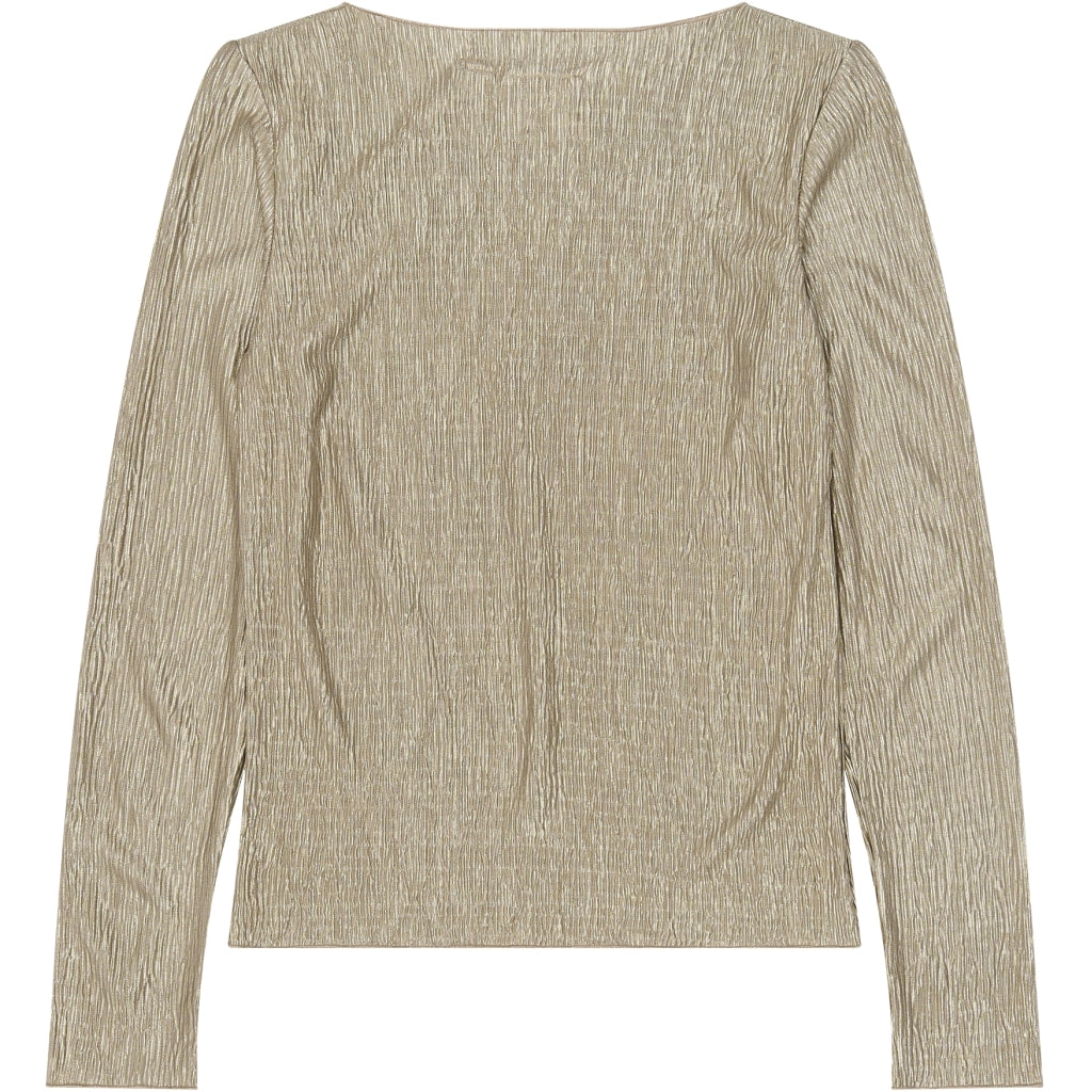 THE NEW TNYeva Langærmet Glitter Top Langærmet bluse Taupe Gray TN