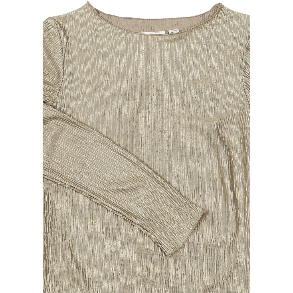 THE NEW TNYeva Langærmet Glitter Top Langærmet bluse Taupe Gray TN
