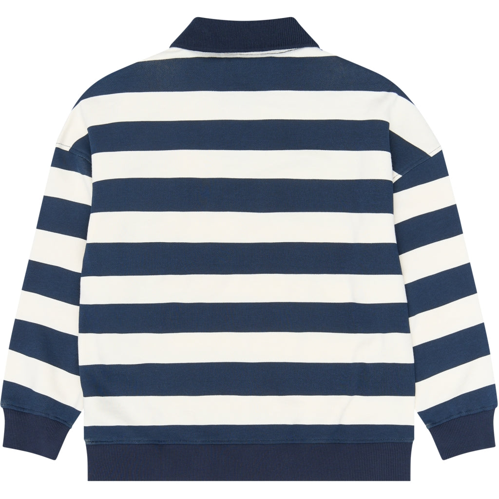 THE NEW TNYidar Oversize Polo Sweatshirt Sweatshirt Navy Blazer Striped