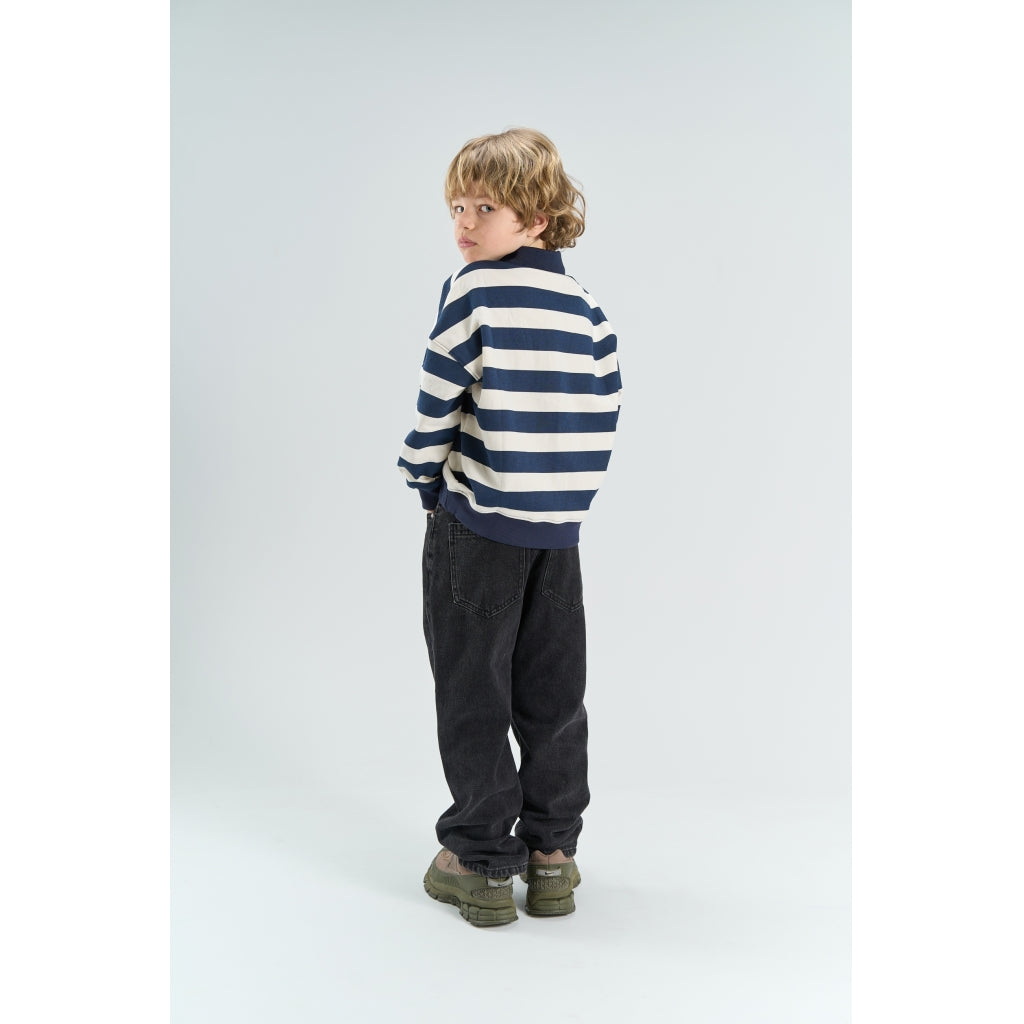 THE NEW TNYidar Oversize Polo Sweatshirt Sweatshirt Navy Blazer Striped