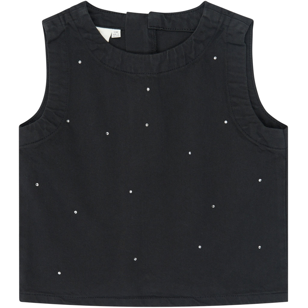 THE NEW TNYindi Ærmeløs Denim Top Kortærmede top Black denim