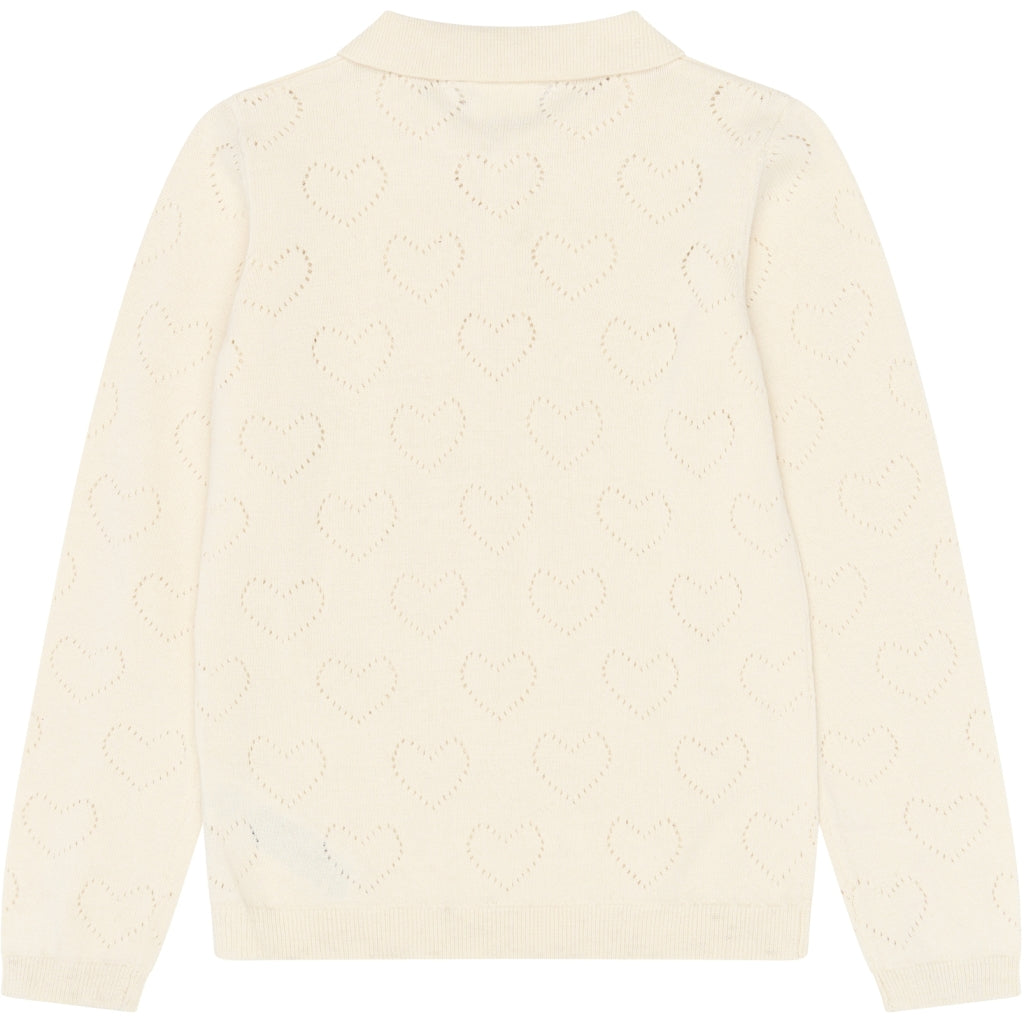 THE NEW TNYnes Langærmet Knit Polo Strik Gardenia