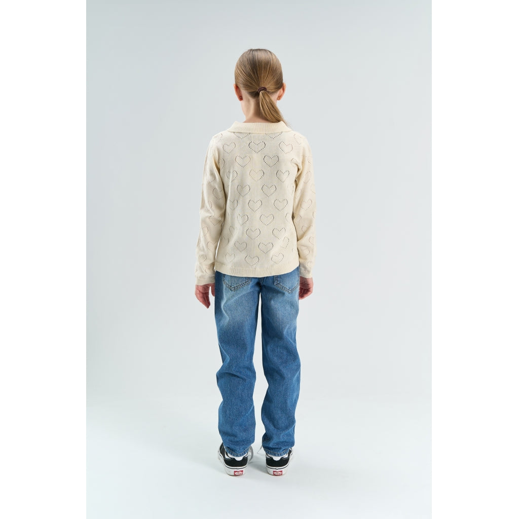 THE NEW TNYnes Langærmet Knit Polo Strik Gardenia