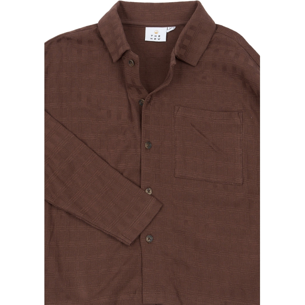 THE NEW TNYoel Oversize Langærmet Structured Skjorte Sweatshirt Chestnut