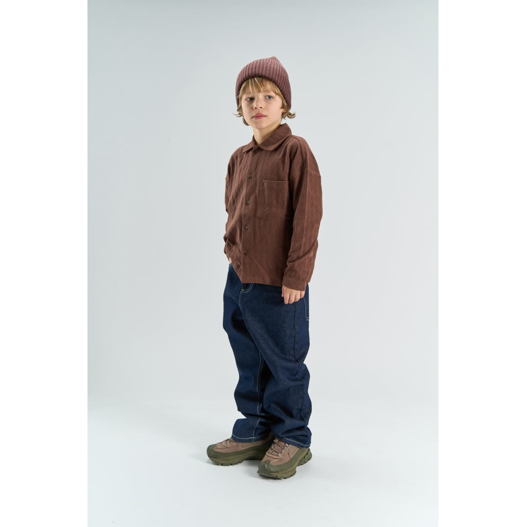 THE NEW TNYoel Oversize Langærmet Structured Skjorte Sweatshirt Chestnut