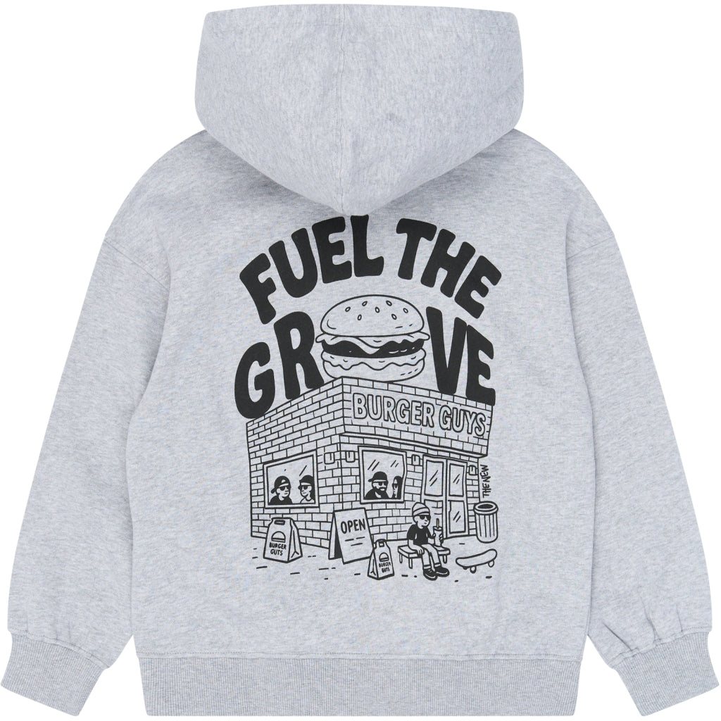 THE NEW TNYon Oversize Melange Hættetrøje Sweatshirt Light Grey Melange