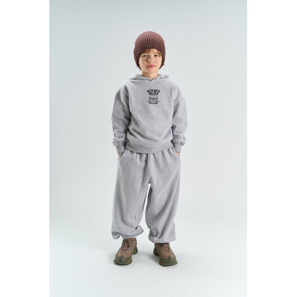 THE NEW TNYon Oversize Melange Hættetrøje Sweatshirt Light Grey Melange