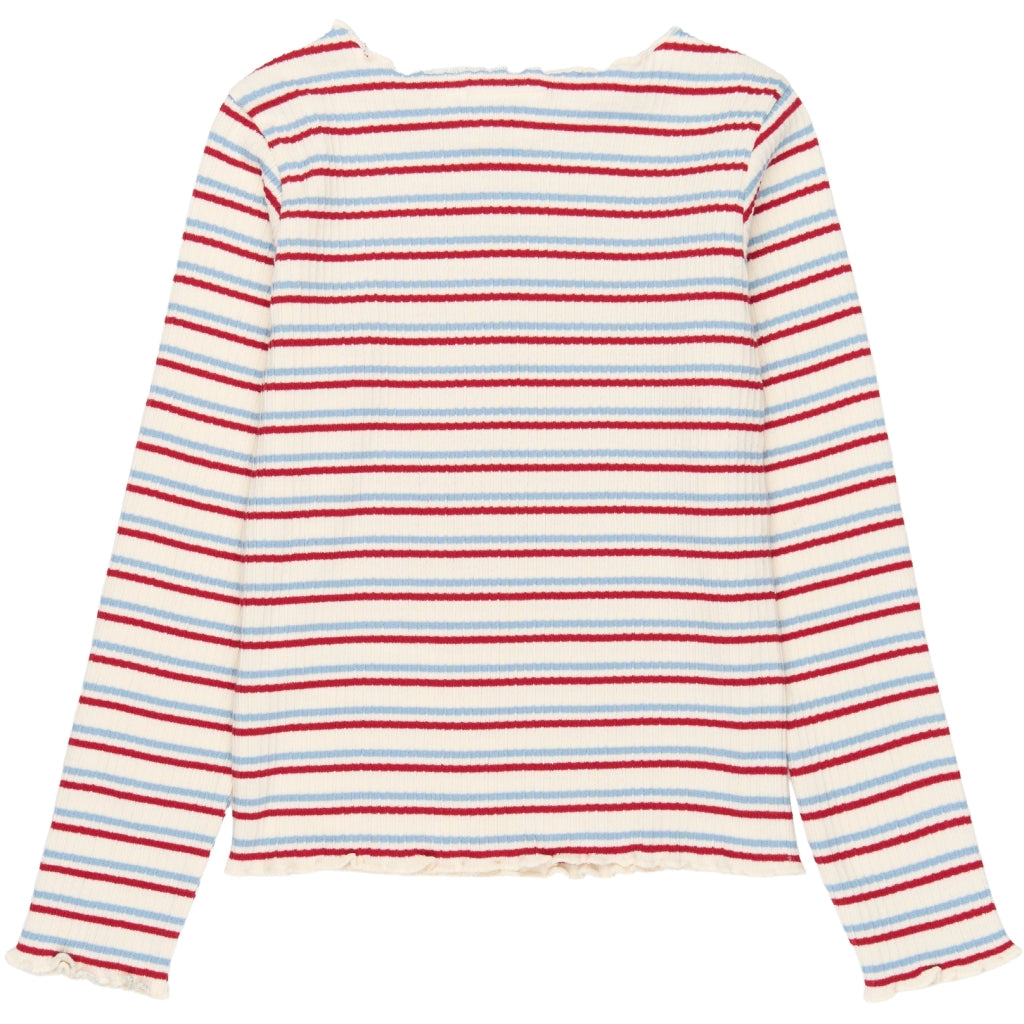 THE NEW TNYosie Langærmet Boatneck Rib Bluse Langærmet bluse Multi Colour