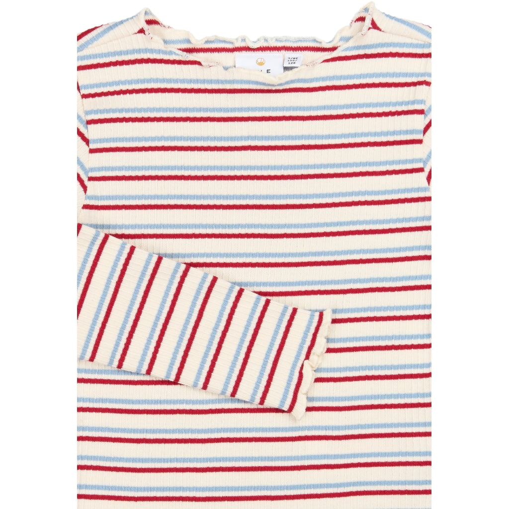 THE NEW TNYosie Langærmet Boatneck Rib Bluse Langærmet bluse Multi Colour