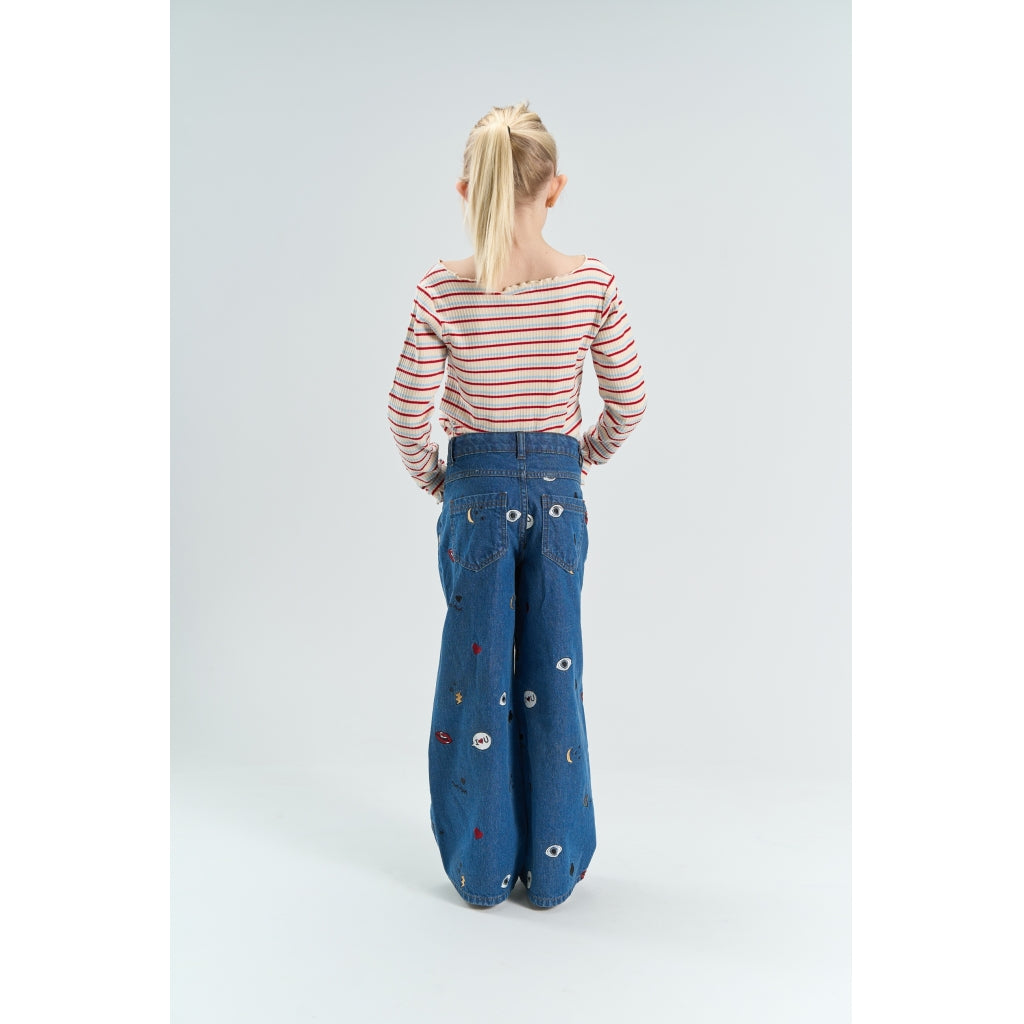 THE NEW TNYosie Langærmet Boatneck Rib Bluse Langærmet bluse Multi Colour