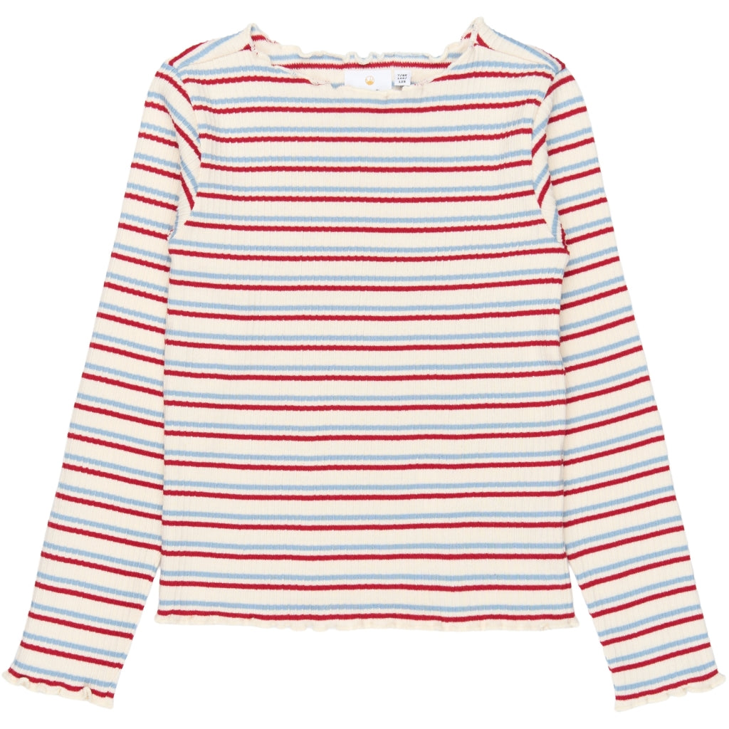THE NEW TNYosie Langærmet Boatneck Rib Bluse Langærmet bluse Multi Colour