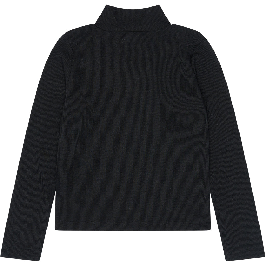 THE NEW TNYvette Langærmet Rib Top Langærmet bluse Black Beauty