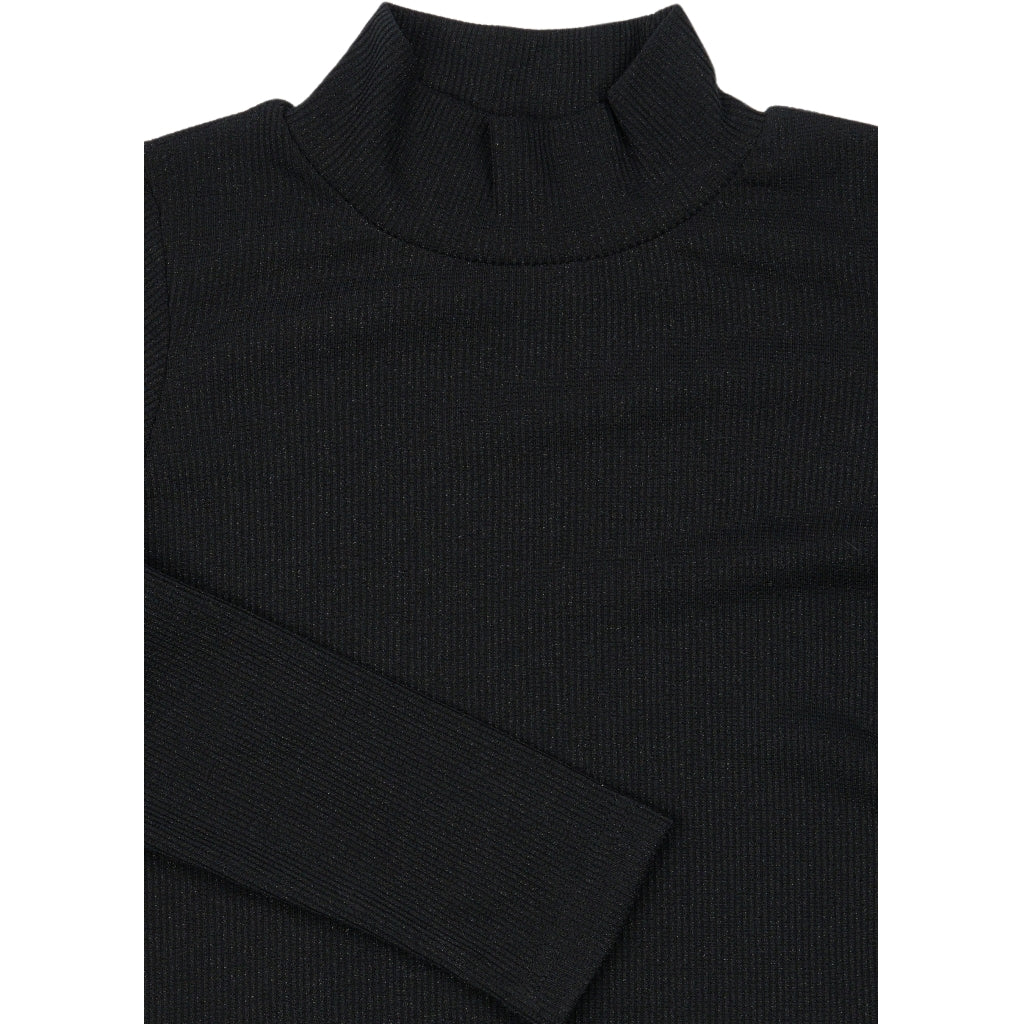 THE NEW TNYvette Langærmet Rib Top Langærmet bluse Black Beauty
