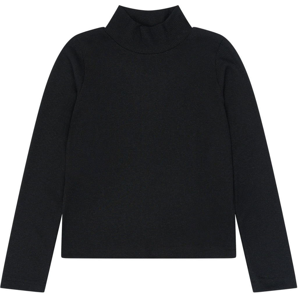 THE NEW TNYvette Langærmet Rib Top Langærmet bluse Black Beauty