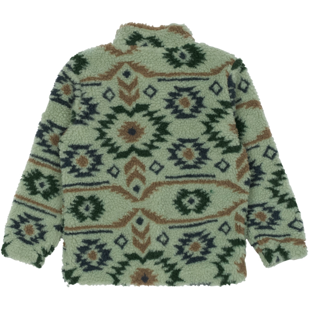 Mikk-Line Teddy Mix Jacket AOP Jakker Balsam Green