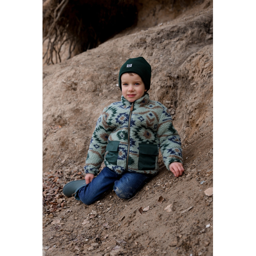 Mikk-Line Teddy Mix Jacket AOP Jakker Balsam Green