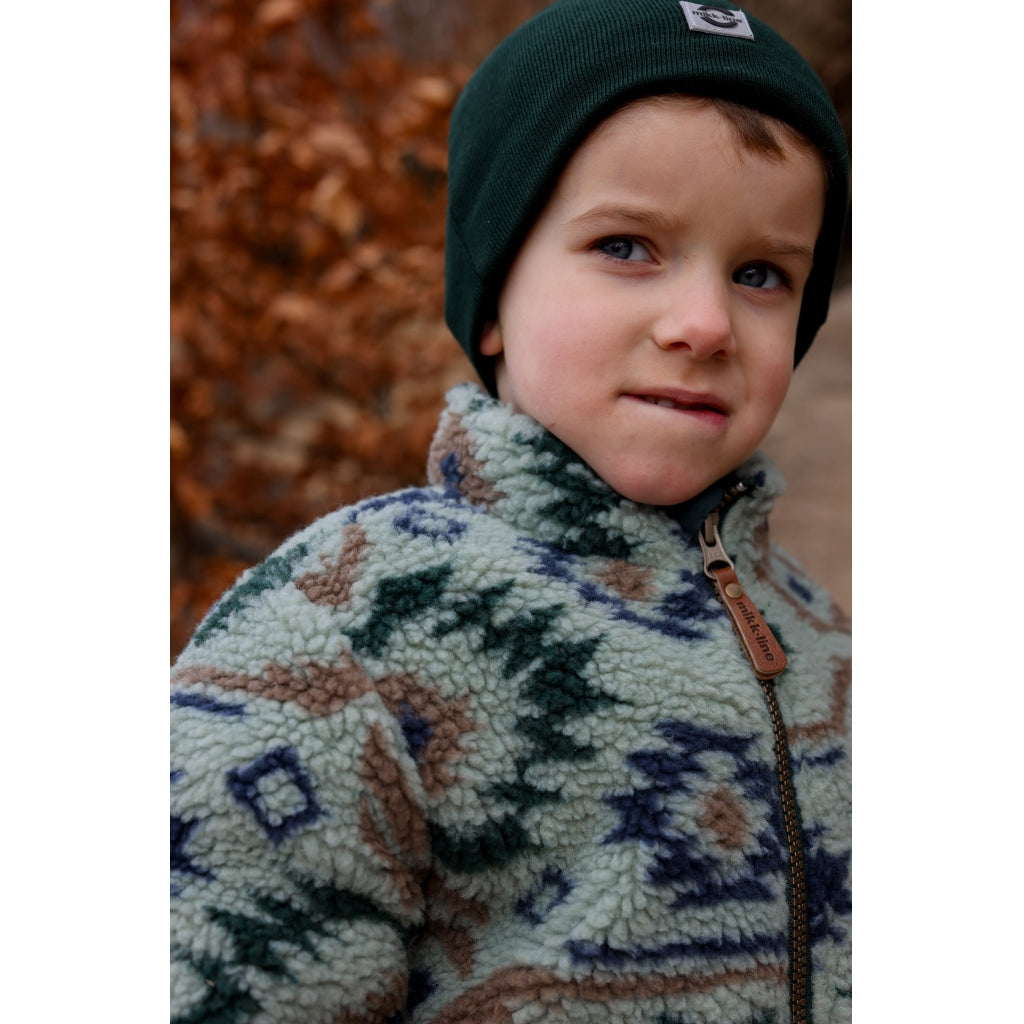 Mikk-Line Teddy Mix Jacket AOP Jakker Balsam Green